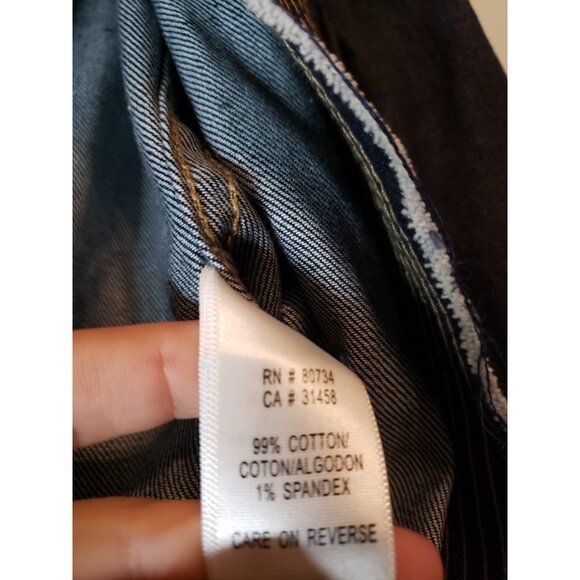 BCBGMAXAZRIA Women XS Jean Jacket Belted Open Front Denim Dark Blue Y2K Stitches - Picture 6 of 6